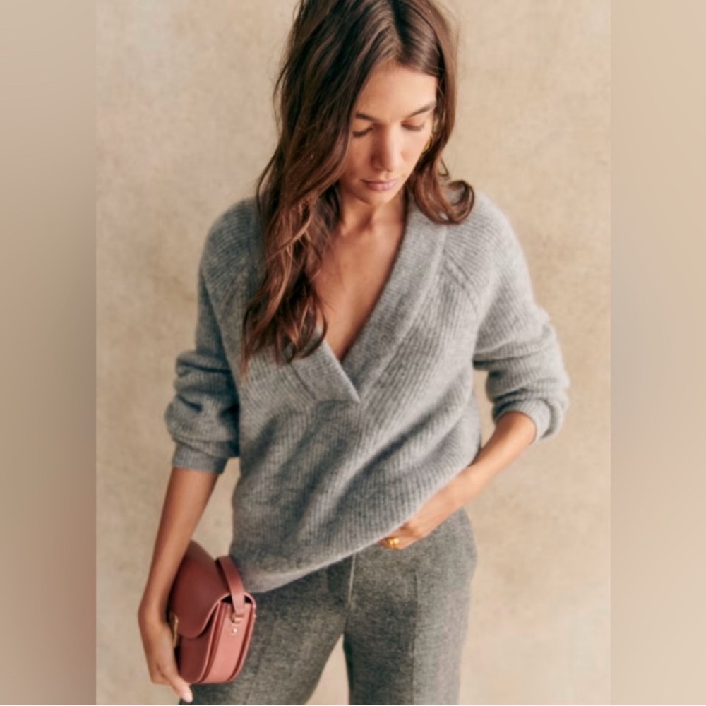 Sezane Cody Jumper in Mid Heather Gray Size M Excellent